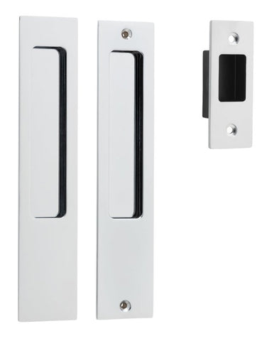 IVER Rectangular Pull For Sliding Doors | Passage Kit | 6 Finishes - Polished Chrome