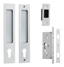 IVER Rectangular Pull For Sliding Doors | Entrance Kit | 6 Finishes - Brushed Chrome