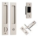 IVER Rectangular Pull For Sliding Doors | Separate Privacy Kit | 6 Finishes - Satin Nickel