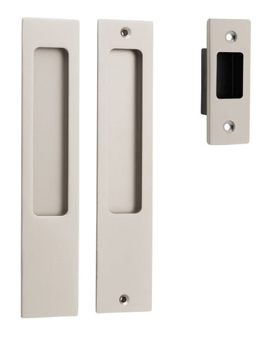 IVER Rectangular Pull For Sliding Doors | Passage Kit | 6 Finishes - Satin Nickel
