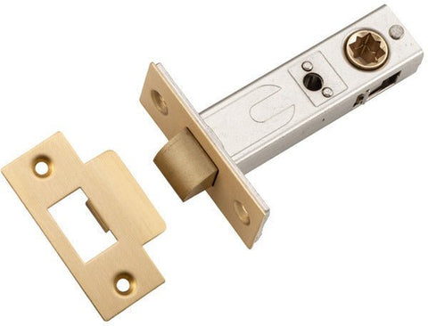 IVER Split Cam Tube Latch -T- Striker | Hard Sprung Split Cam 70mm Backset - Brushed Gold PVD