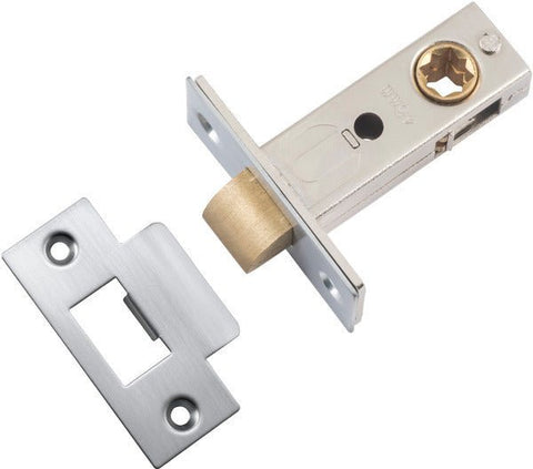 IVER Split Cam Tube Latch -T- Striker | Hard Sprung Split Cam 45mm Backset - Brushed Chrome