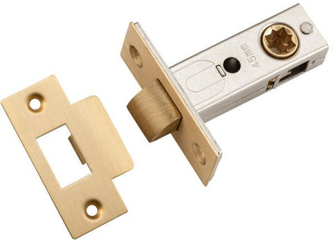 IVER Split Cam Tube Latch -T- Striker | Hard Sprung Split Cam 45mm Backset - Brushed Brass