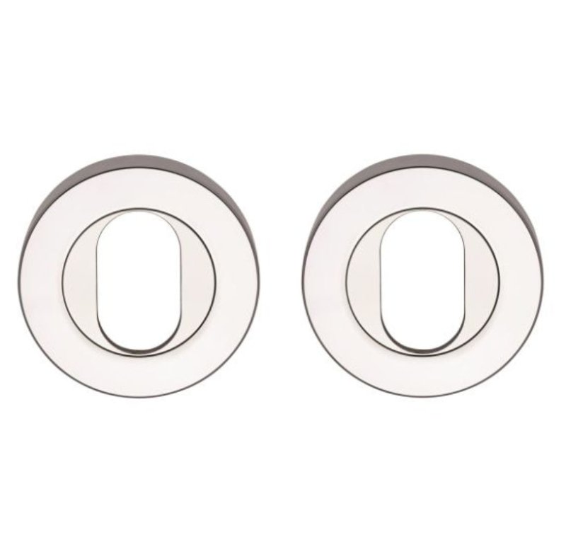 Lockwood Symphony 1220 Series Double Oval Cylinder Escutcheon Kit Satin Chrome 1226/6SC - primehardware