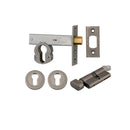 Iver Euro Mortice Deadbolt Kit 60mm Backset with Round Euro Escutcheon Key/Thumb Distressed Nickel