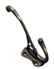 Superior Brass Hat & Coat Hook Antique Copper 125mm