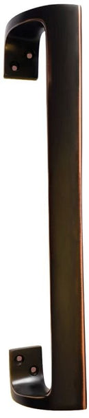 Bronze door handle on a black background