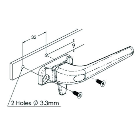 Yale Styleline 2 D/Tongue F/Fix Rh Black - primehardware