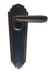 Superior Brass Art Deco Lever Latch Passage Antique Finish Antique Copper 203x63mm (Pair)