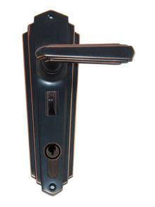 Superior Brass Lever Lock Punched to Suit myLOCK Antique Finish Antique Copper 203x63mm (Pair)