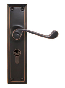 Superior Brass Lever Lock 47.6mm Antique Copper 200x50mm (Pair) Only Lever Set