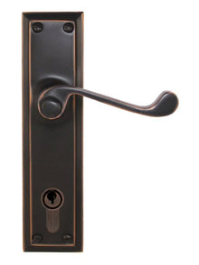 Superior Brass Lever Lock 85mm Antique Copper 200x50mm (Pair) Only Lever Set