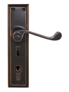 Superior Brass Lever Lock myLOCK Antique Copper 200x50mm (Pair) Only Lever Set