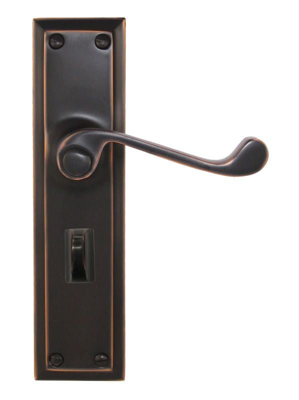 Bronze door handle on a white background