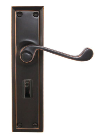 Bronze door handle on a white background
