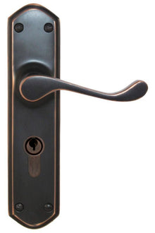 Superior Brass Lever Lock CC 47.6mm Antique Finish Antique Copper 200x48mm (Pair)
