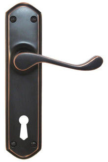 Superior Brass Lever Lock Antique Finish Antique Copper 200x48mm (Pair)