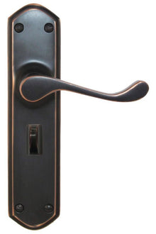 Superior Brass Lever Lock Privacy Antique Finish Antique Copper 200x48mm (Pair)