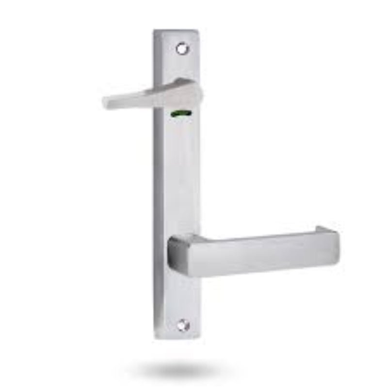 Lockwood Square End Plate With Privacy Indicating Accessible Turn & 115 Lever Satin Chrome 4741/115PC - primehardware