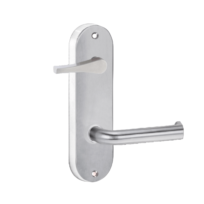 Lockwood 2939 Round End Plate With Disabled Turn & 102 Lever Satin Chrome 2939/102SC - primehardware