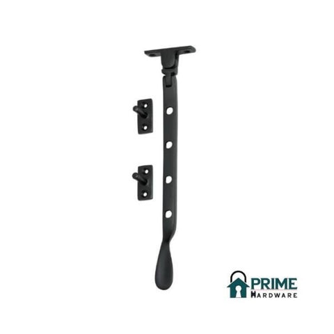 TRADCO CASEMENT STAY MATT BLACK 200MM TD1919 - primehardware