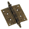 Superior Brass Decorated Hinge per 2 ATQ 100x100mm - primehardware