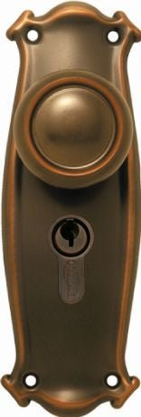 Superior Brass Knob Lock CC 47.6mm Antique Finish Antique Copper 190x60mm (Pair)
