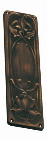 Superior Brass Nouveau Push Plate ATQ Antique Copper 300x77mm