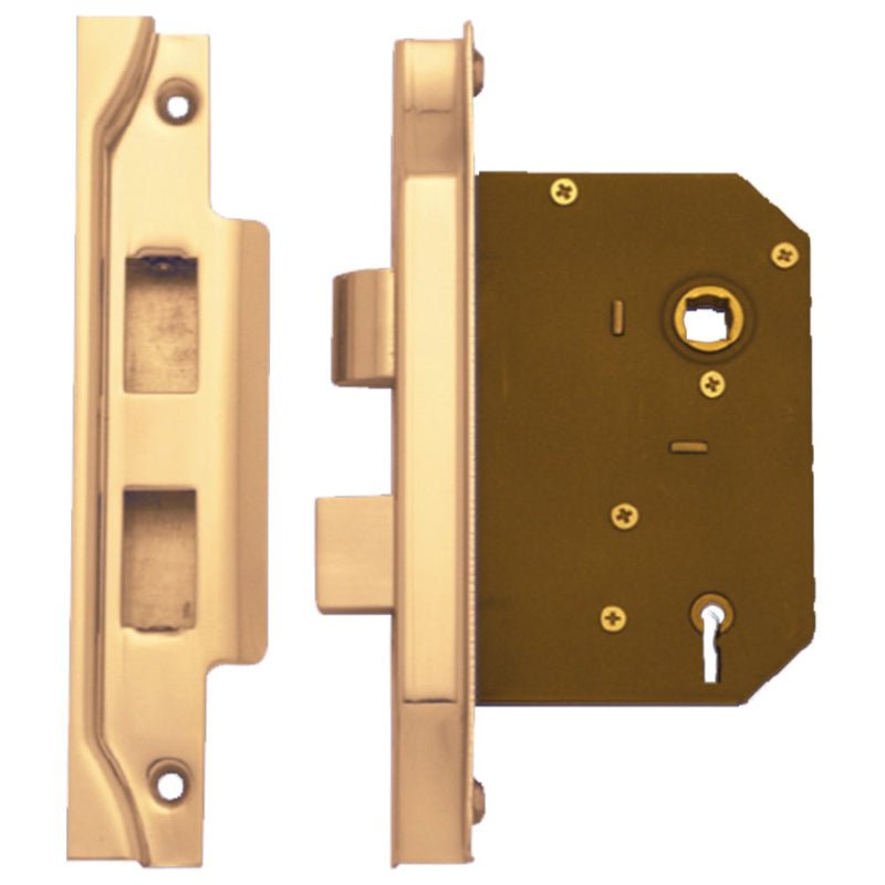 Austyle Rebated Lock 3 Lever  Antique  Brass 60mm Product Code: 29048