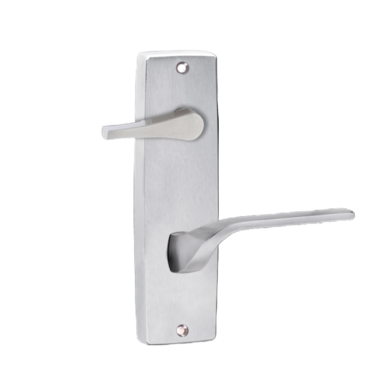 Lockwood 1939 Square End Plate With Disabled Turn & 122 Left Hand Lever Satin Chrome 1939/122LSC