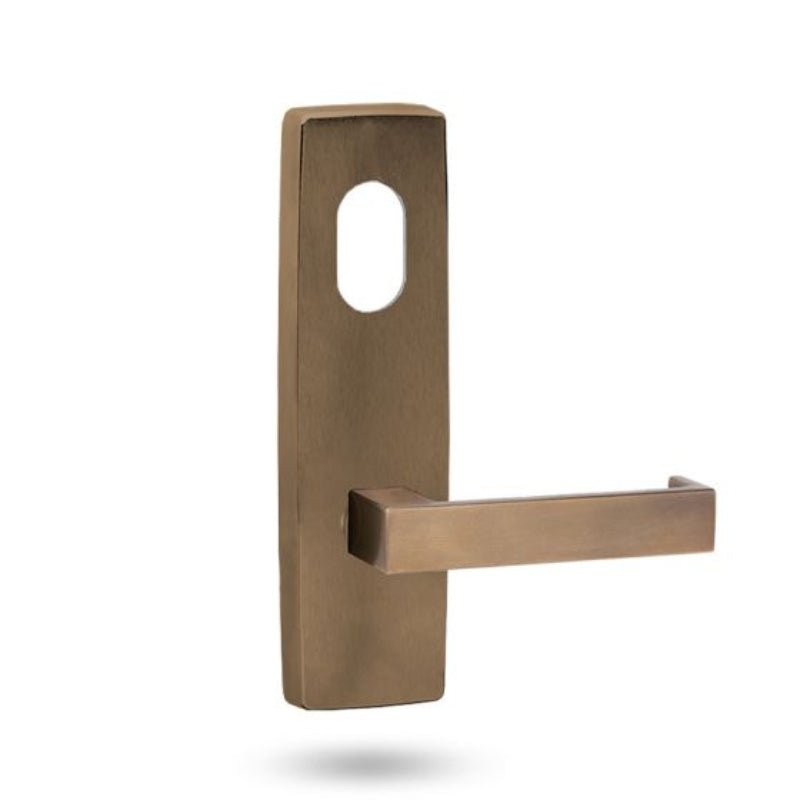 Lockwood 1801 Exterior Square End Plate With Cylinder Hole & Lever 111 Oil Rubbed Bronze 1801/111ORB