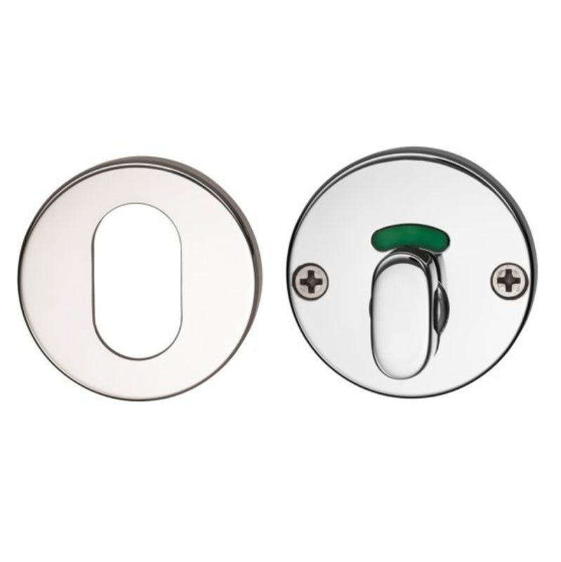 Lockwood 1370 Series Oval Cylinder and Privacy Indicating Turn Escutcheon Kit Satin Chrome  1376/7PSC