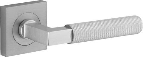 Iver Brunswick Door Lever on Square Rose | Lever Set Only | 6 Finishes - Brushed Chrome