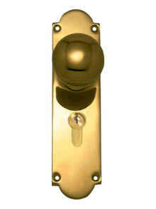 Superior Brass Knob Lock CC 47.6mm Polished Brass 200x50mm (Pair)