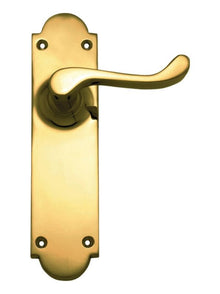 Superior Brass Lever Latch Passage Polished Brass 200x50mm (Pair)
