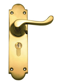 Superior Brass Lever Lock CC 47.6mm Polished Brass 200x50mm (Pair)