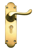 Superior Brass Lever Lock (CC 47.6mm) PB 200x50mm ONLY LEVER SET - primehardware