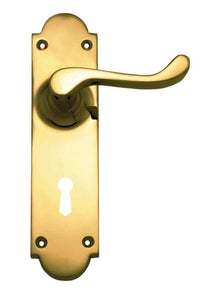 Superior Brass Lever Lock CC 57mm Polished Brass 200x50mm (Pair)