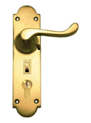 Superior Brass Lever Lock punched to suit myLOCK PB 200x50mm ONLY LEVER SET - primehardware