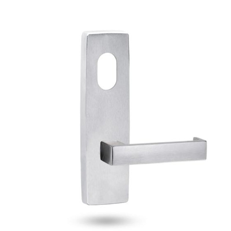 Lockwood 1801 Square End Plate With Cylinder Hole & 111 Lever Satin Chrome 1801/111SC