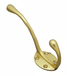 Superior Brass Hat & Coat Hook Polished Brass 150mm