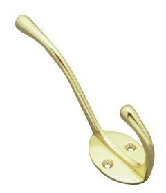 Superior Brass Hat & Coat Hook PB 100mm (Proj. 55mm) - primehardware