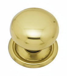 Superior Brass Round Cupboard Knob Polished Brass 50mm (Pair)