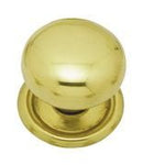 Superior Brass Round Cupboard Knob PB 50mm - primehardware