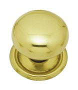 Superior Brass Round Cupboard Knob PB 50mm
