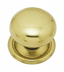 Superior Brass Round Cupboard Knob Polished Brass 38mm (Pair)