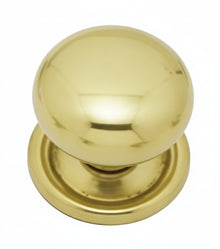 Superior Brass Round Cupboard Knob Polished Brass 32mm (Pair)