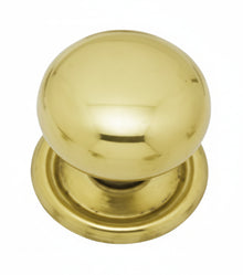 Superior Brass Round Cupboard Knob Polished Brass 25mm (Pair)