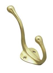 Superior Brass Hat & Coat Hook PB 100mm (Proj. 73mm) - primehardware
