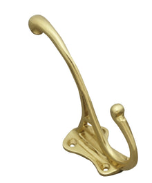 Superior Brass Hat & Coat Hook Polished Brass 125mm